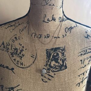 New York & Co Gold and Crystals Orb Necklace